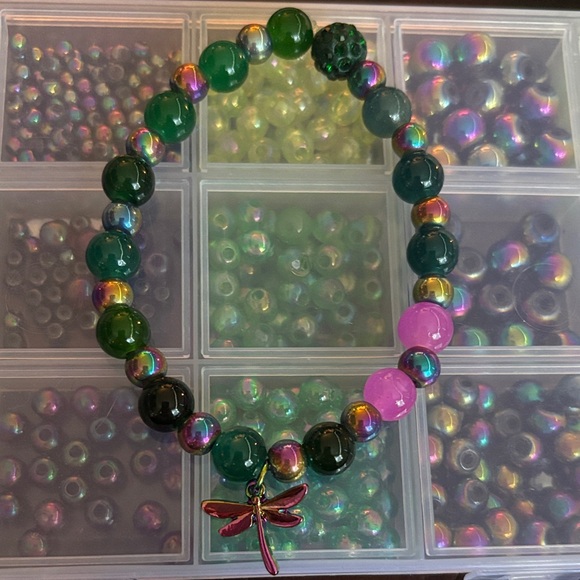 Dragonfly handcrafted bracelet 💚💜 - Picture 1 of 2